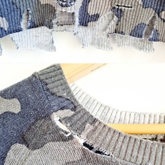 Casper Camo Sweater in Charcoal Camo - Picture 6 of 9